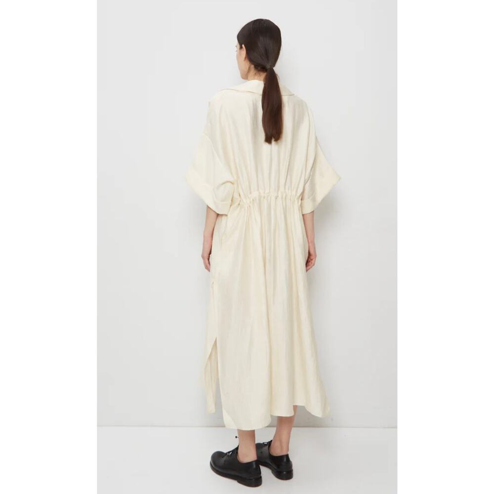 Hope Stockholm Plaza Linen Maxi Dress Scandinavian Ecru Cream Oversized 34 - Picture 2 of 13